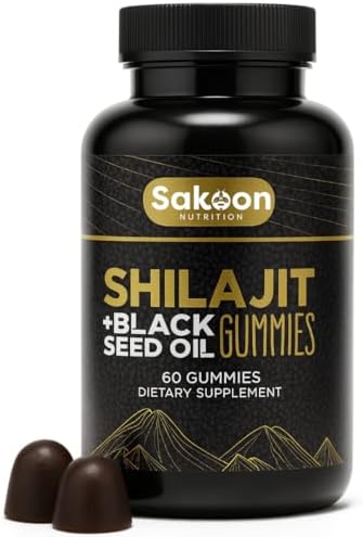 Gomitas de Shilajit Puras para Hombres y Mujeres, con Aceite de Semilla Negra, Resina Himalaya de Alta Potencia para Energía, Inmunidad y Función - imagen 1