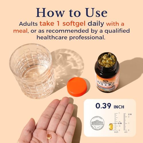 Suplemento de Vitamina D3 K2 Vitalitown, D3 5000 IU, K2 MK-7 100 mcg, No GMO, Sin Gluten ni Soja, para Huesos, Dientes, Inmunidad y Corazón, 120 - imagen 6