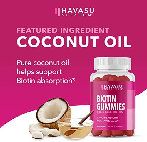 Gomitas de Biotina 5000mcg para Cabello, Piel y Uñas - Suplemento Vegano para Hombres y Mujeres - Apoyo Nutricional GLP-1 - Sabor Fresa, 90 piezas - imagen 6