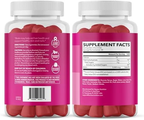Gomitas de Biotina 5000mcg para Cabello, Piel y Uñas - Suplemento Vegano para Hombres y Mujeres - Apoyo Nutricional GLP-1 - Sabor Fresa, 90 piezas - imagen 8