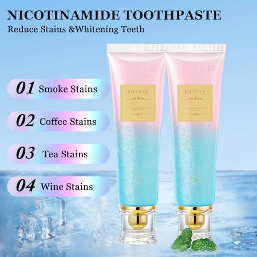 Pasta de Dientes Niacinamida 2PCS, Blanqueadora Intensiva, Aliento Fresco, Elimina Manchas Dentales - imagen 7