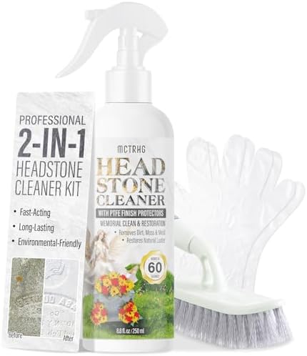 Limpiador MCTRHG para Tumbas y Lápidas, Elimina Suciedad, Musgo y Grime, Restaura el Brillo Natural en Granito, Piedra, Mármol y Más, 8.8 oz - imagen 1
