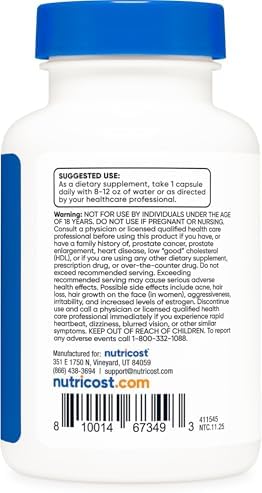 Nutricost Pregnenolona 100mg, 120 Cápsulas - Sin OGM, Libre de Gluten, Cápsulas Vegetarianas - imagen 4