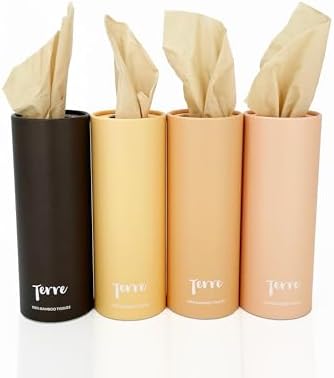 Tissues para auto Terre Bamboo, 3 capas, sin blanquear, libres de PFAS, recargables, 4 paquetes (200 hojas), sostenibles y ecológicos. - imagen 1