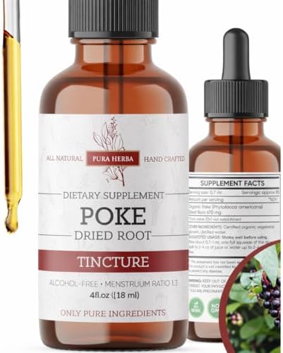 Tintura Orgánica de Raíz de Poke Pura Herba | Extracto Líquido de Raíz de Poke | Suplemento Herbal para Apoyo Inmunológico y Salud Linfática | Vegano - imagen 5