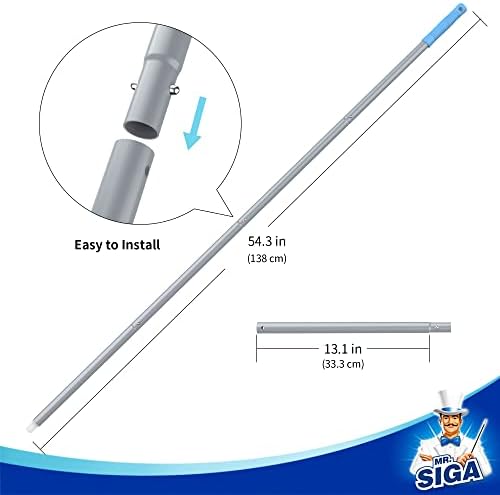 Polo Extensible MR.SIGA de 54.3 pulgadas, Ajustable, 4 Piezas de Aluminio para Limpiaparabrisas de Ventanas - imagen 7