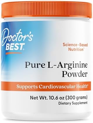 Doctors Best Polvo Puro de L-Arginina - Suplemento para Hombres y Mujeres, Apoya Niveles de Óxido Nítrico y Salud Cardiaca, 10.6 oz, Libre de Gluten, - imagen 1