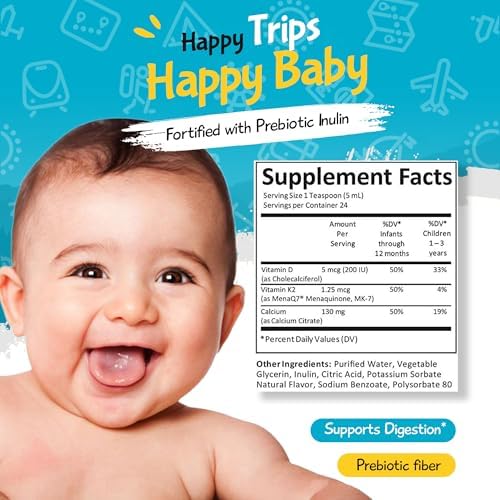 Gotas Líquidas de Calcio para Bebés Kiddivit con Vitamina D3 y K2 – Suplemento Suave para Huesos y Crecimiento – 24 Porciones Diarias – Fibra - imagen 3