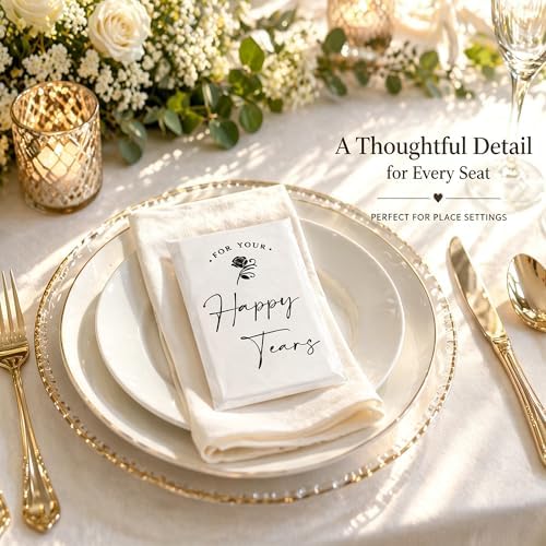 Paquete de 48 pañuelos faciales DORIS HOME Happy Tears, 3 capas, ideales para bodas, ceremonias, recepciones y despedidas de soltera. - imagen 4