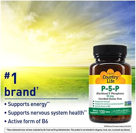 Suplemento de Vitamina B6 P-5-P de Country Life – Fosfato de Piridoxal-5-Bio disponible para Energía, Sistema Nervioso y Crecimiento de Glóbulos - imagen 5