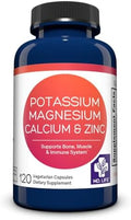 Suplemento de Potasio, Magnesio, Zinc y Calcio MD. Life - 120 Cápsulas - Apoya la Salud Ósea y Muscular - Promueve la Absorción de Calcio y la - imagen 1