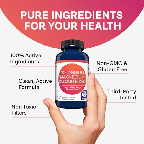 Suplemento de Potasio, Magnesio, Zinc y Calcio MD. Life - 120 Cápsulas - Apoya la Salud Ósea y Muscular - Promueve la Absorción de Calcio y la - imagen 7
