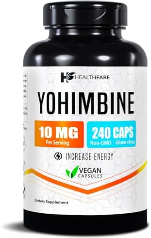 Healthfare Yohimbina HCL 10mg | 240 Cápsulas Veganas | Fórmula de Máxima Potencia | Sin OGM y Libre de Gluten | Hecho en EE. UU. - imagen 1