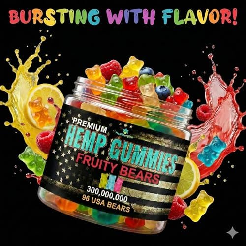 Gomitas de Cáñamo para Dormir y Relajación - Ositos de Goma Frutales, Infundidos con Aceite de Cáñamo, Sin Melatonina - Hecho en EE. UU. - 96 Ositos - imagen 4