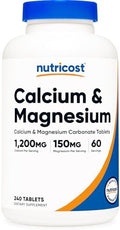 Nutricost Carbonato de Calcio y Magnesio 240 Tabletas, 1200mg de Ca y 150mg de Mg por Porción, 60 Porciones - Sin Gluten, No OGM - imagen 1