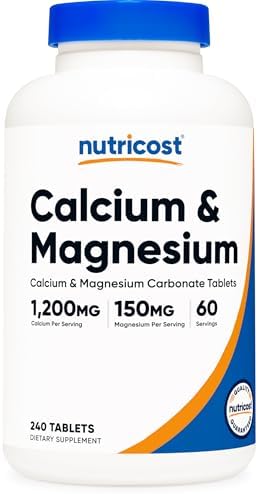 Nutricost Carbonato de Calcio y Magnesio 240 Tabletas, 1200mg de Ca y 150mg de Mg por Porción, 60 Porciones - Sin Gluten, No OGM - imagen 1