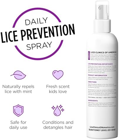 Spray Acondicionador de Prevención Diaria contra Piojos Lice Clinics of America – Repele Piojos con Aceites Esenciales 100% Naturales - imagen 2