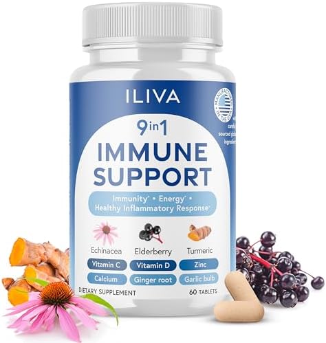 Suplemento Inmunológico ILIVA by INDICAID 9 en 1: 60 Tabletas para 30 Días con Vitamina C, D3, Calcio, Zinc y Hierbas Propietarias como Saúco, - imagen 1