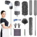 Duster de Microfibra con Extensor de 30 a 100 Pulgadas, Reutilizable, Flexible y Lavable, 12 Piezas para Limpiar Ventiladores, Techos Altos, - imagen 1