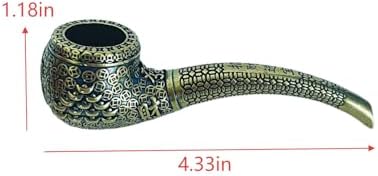 Pipa de fumar de cobre puro Frymmx para tabaco y hierbas - Pipa premium para fumar, diseño afortunado - imagen 2