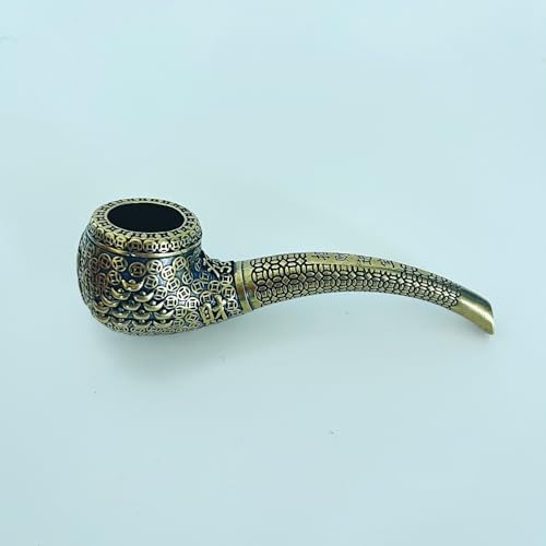 Pipa de fumar de cobre puro Frymmx para tabaco y hierbas - Pipa premium para fumar, diseño afortunado - imagen 4
