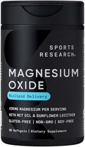 Suplemento de Magnesio Óxido 420mg con Aceite MCT de Coco - Apoyo para Músculos, Nervios y Huesos - Sin Gluten, No Modificado Genéticamente - 90 - imagen 1