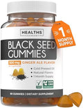 Gomitas de Aceite de Semilla Negra - Sabor Natural de Jengibre (No OGM y Veganas) Aceite de Comino Negro Prensado en Frío - 500mg por 2 Gomitas - imagen 1