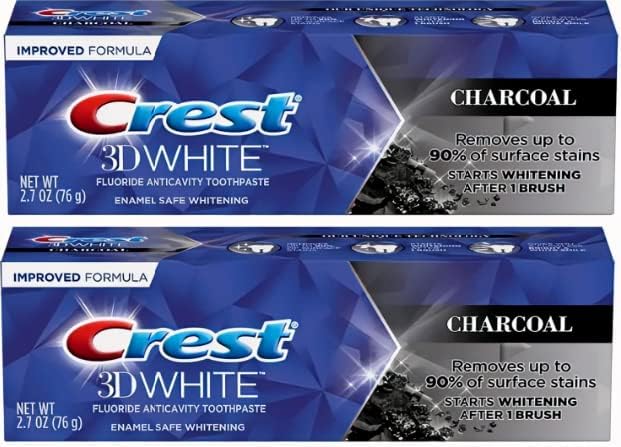 Pasta de Dientes Crest 3D White con Carbón para Blanquear, Segura para el Esmalte - 2.7 oz (76g) - Paquete de 2 - imagen 1
