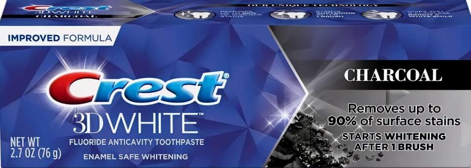 Pasta de Dientes Crest 3D White con Carbón para Blanquear, Segura para el Esmalte - 2.7 oz (76g) - Paquete de 2 - imagen 4