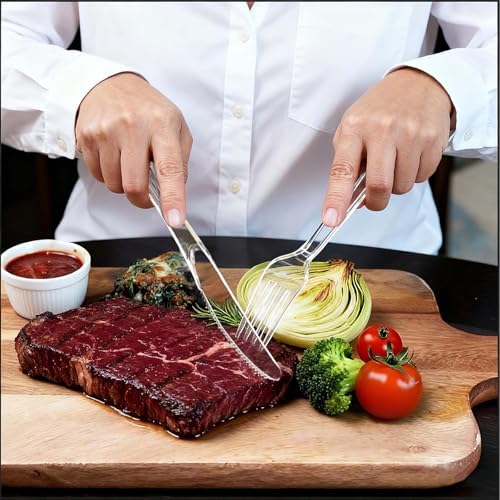 Set de Utensilios Desechables SIUQ de 360 Piezas: 150 Cucharas, 150 Tenedores y 60 Cuchillos de Plástico Transparente para Fiestas y Eventos - imagen 2