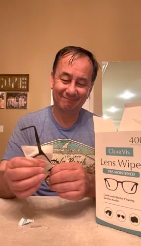 Toallitas de Lente Prehumedecidas ClearVis – 400 Toallitas Envuelta Individualmente, Limpieza Sin Rayas para Gafas, Teléfonos, Cámaras, Binoculares y - imagen 5