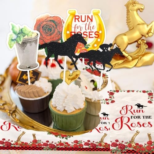 Servilletas Desechables de Caballos para Carreras Fancy Land, 100 Piezas, Accesorios para Fiesta Derby - imagen 7