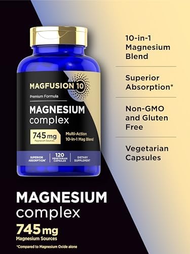 Suplemento Magfusion-10 de Complejo de Magnesio 745mg | 120 Cápsulas | Mezcla 10 en 1 | Vegetariano, No GMO, Sin Gluten - imagen 4