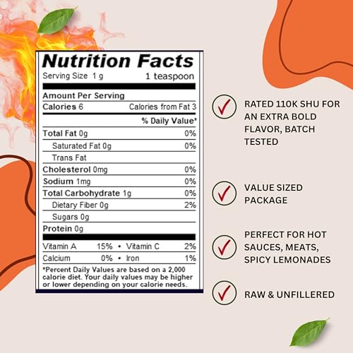 Pimienta en polvo de cayena india Pure Heat - capsicum annum, 1 lb, especia picante y potente 110k H.U. Sin gluten, tamaño para servicio de - imagen 2