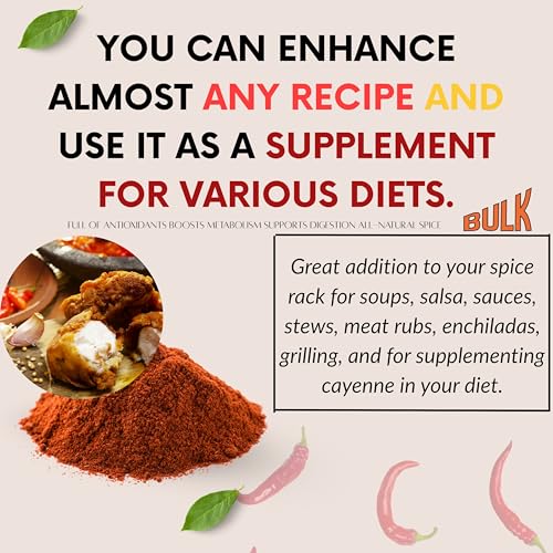 Pimienta en polvo de cayena india Pure Heat - capsicum annum, 1 lb, especia picante y potente 110k H.U. Sin gluten, tamaño para servicio de - imagen 5