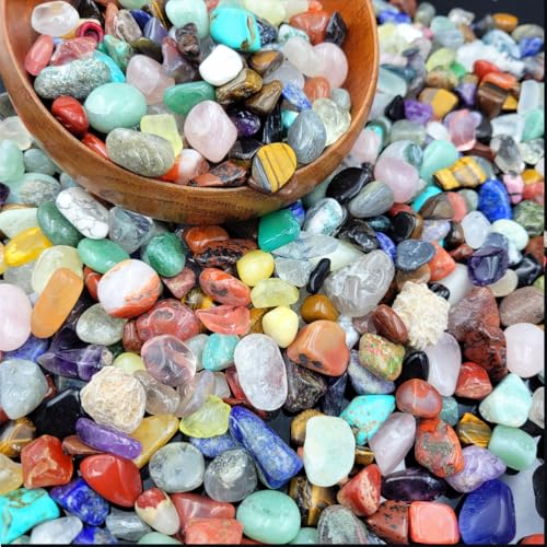 Juego de 400 Piezas de Gemas y Cristales (1.5lb) - 30 Tipos de Chips Pulidos para Joyería, Equilibrio de Chakras y Kit de Ciencias de Rocas y - imagen 1