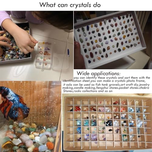 Juego de 400 Piezas de Gemas y Cristales (1.5lb) - 30 Tipos de Chips Pulidos para Joyería, Equilibrio de Chakras y Kit de Ciencias de Rocas y - imagen 4