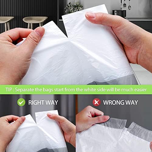 Bolsas de Basura de 2.6 Galones y 220 Cuentas con Cinta de Ajuste Teivio, Forros para Bote de Baño, Bolsas Plásticas Pequeñas para Hogar y Oficina, - imagen 3