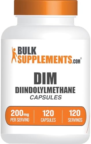 Cápsulas DIM de BulkSupplements.com - Diindolilmetano para Hombres y Mujeres, 200mg, Sin Gluten, 1 Cápsula por Porción, 120 Contenidos - imagen 1