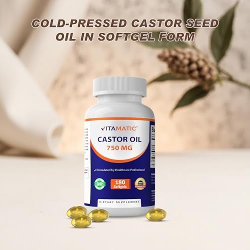 Vitamatic Aceite de Ricino en Softgels 750 mg | Prensado en Frío | 180 Softgels | Fáciles de Tragar - imagen 4