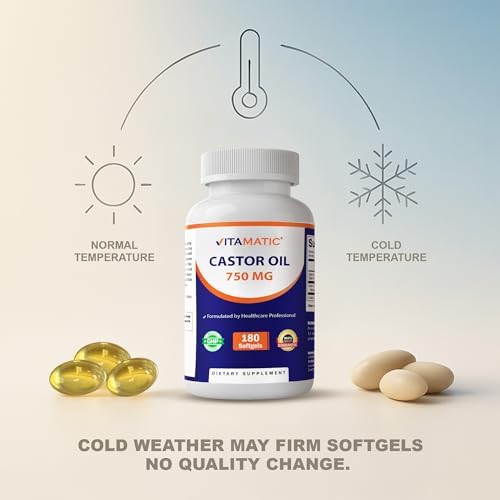 Vitamatic Aceite de Ricino en Softgels 750 mg | Prensado en Frío | 180 Softgels | Fáciles de Tragar - imagen 6