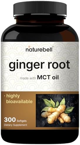 Extracto de Raíz de Jengibre NatureBell con Aceite MCT – 300 Softgels | Suplemento de Jengibre para Uso Diario | Suministro para 5 Meses | Sin OGM, - imagen 1