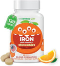 Suplementos de Hierro VitaWorks para Niños, Tabletas Masticables con Vitamina C, 10mg de Ferroso Fumarato, Sabor Naranja, No GMO, Vegano, Sin Gluten - imagen 1