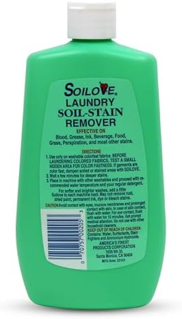 Soilove Quitamanchas Líquido para Ropa – 4 Botellas (16oz) – Poderoso Prelavado para Sangre, Grasa, Tinta, Hierba, Comida y Más – Concentrado a Base - imagen 3