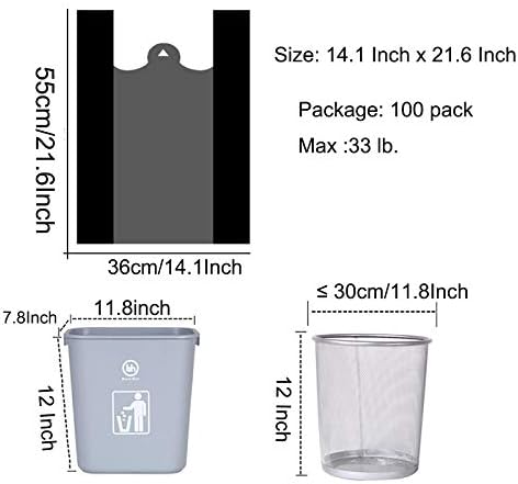Bolsas de Basura Negras YYaaloa de 100 Pcs con Asas - 14x22 Super Resistentes de 1.8mil para Oficina, Picnic, Cocina y Uso en Gran Cantidad - imagen 2