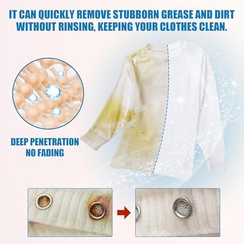 Removedor de Manchas para Ropa, Emulsificador No Iónico, Spray Poderoso para Lavado, Limpiador de Ropa con Enzimas Activas (2PCS *60ML) - imagen 2