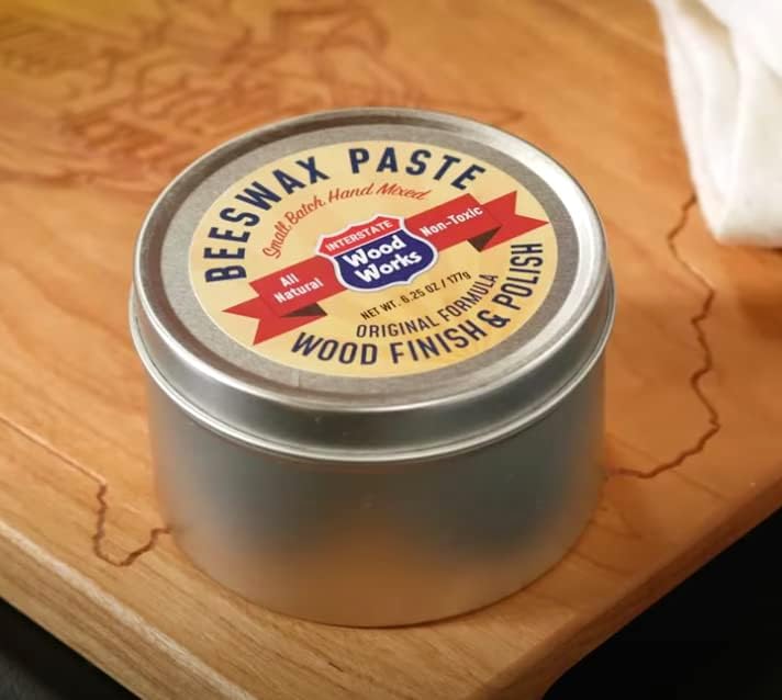 Interstate WoodWorks Cera de Abejas para Acabado y Pulido de Madera - 6.25 oz - Sellador para Tablas de Cortar - Hecho en América - imagen 2