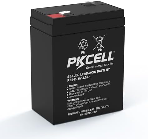 Batería Sellada de Plomo Ácido Recargable PKCELL de 6 Voltios y 4.5Ah, Reemplazo SLA (Terminales F1) para Alimentador de Ciervos y Autos de Juguete - imagen 1