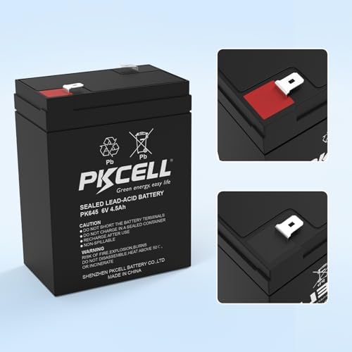 Batería Sellada de Plomo Ácido Recargable PKCELL de 6 Voltios y 4.5Ah, Reemplazo SLA (Terminales F1) para Alimentador de Ciervos y Autos de Juguete - imagen 7
