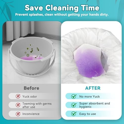 Pañales Absorbentes Desechables para Inodoro Portátil, 120 Piezas, Con Gel Absorbente | Controla Olores y Previene Salpicaduras - imagen 4